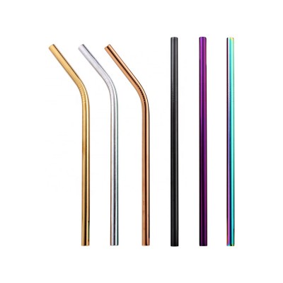 straws eco ecofriendly custom reusable metal stainless steel 8mm drinking straw set wholesale with customized logo brush