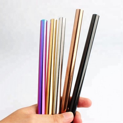 juice bubble tea straw 215*12mm stainless steel milk tea straw